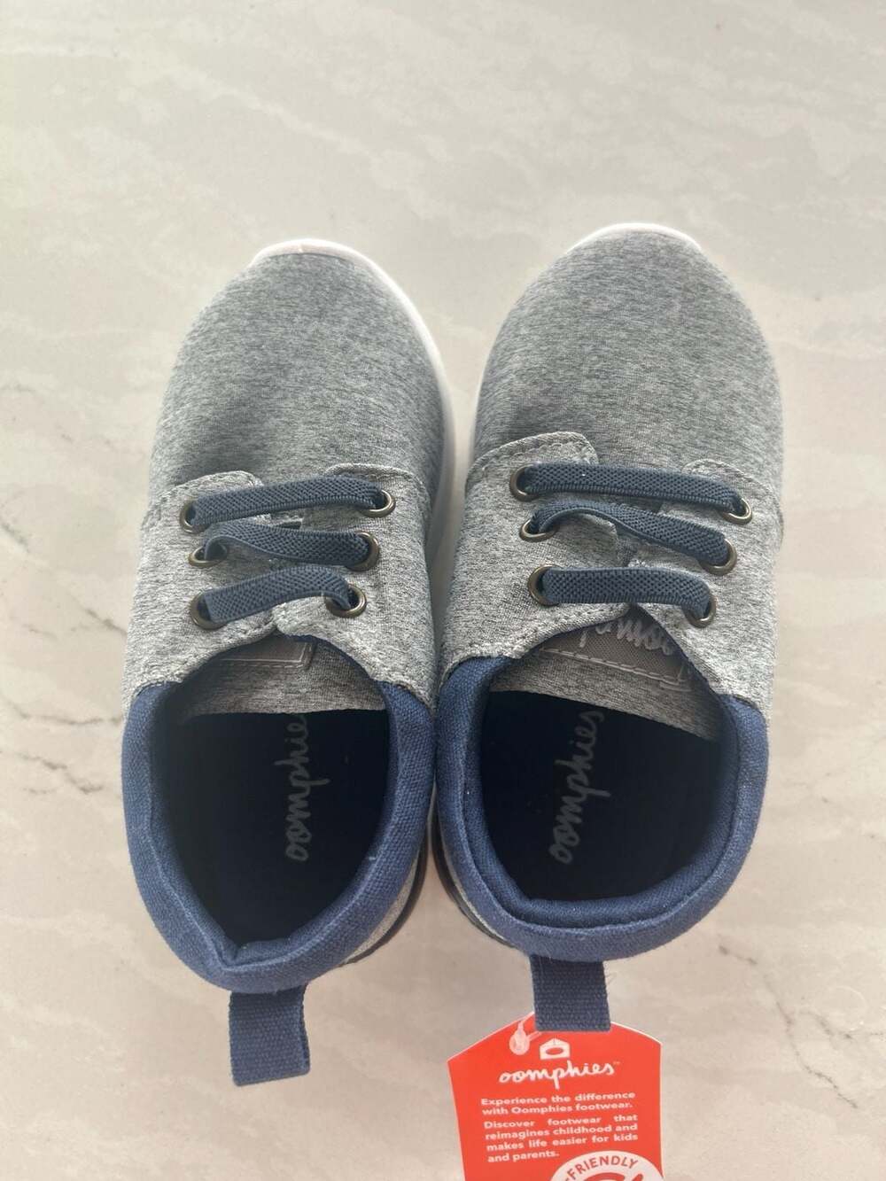 Oomphies Toddler Boys Sunny Grey Jersey Sneakers Size 8 - Picture 5 of 6